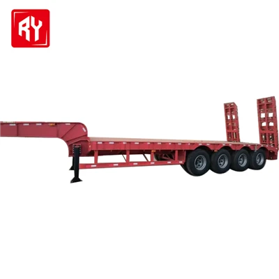 Ruiyuan 4車軸レッドローベッドトレーラー